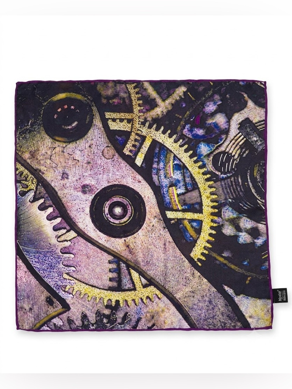 100% Silk Abstract Print Square Scarf